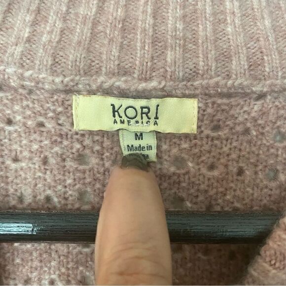 KORI Mock-neck Oversized Dusty Pink Sweater - Picture 4 of 5